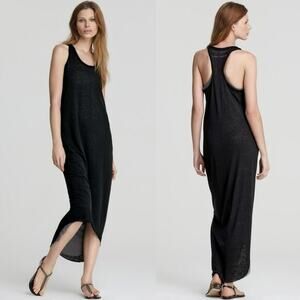 rag & bone Black Asymmetrical High-Low Maxi Sundress